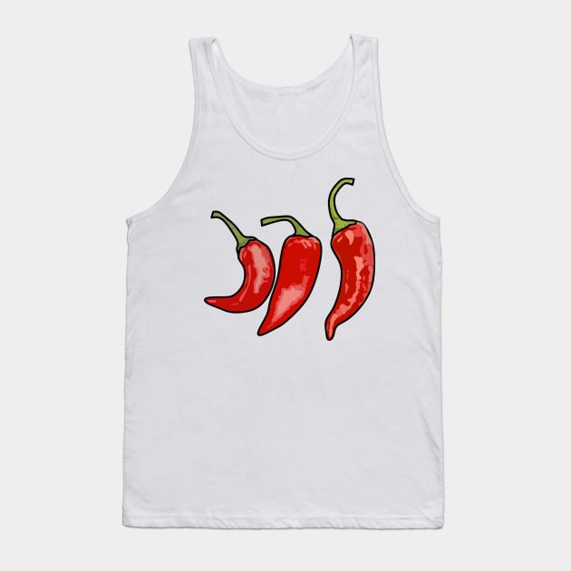 Chilli cartoon illustration Tank Top by Miss Cartoon